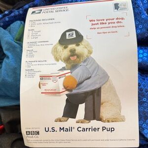 Spirit U.S. Mail Carrier Dog Costume - Blue and Black